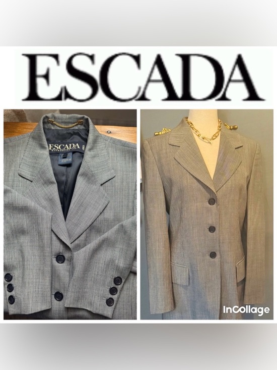 Escada Jackets & Blazers - Escada Margaretha Ley Wool Single Breasted Blazer